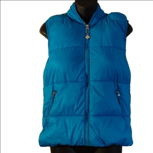Calvin Klein lightweight puffer vest. Size small. Pretty blue. Pretty accents.